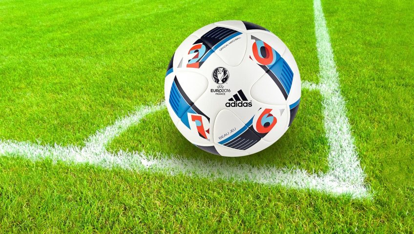 football, ball, sport, nature, grass, field, soccer field, football field, soccer, soccer ball, ball sport, ball game, play, playing field, corner, eckpunkt, adidas